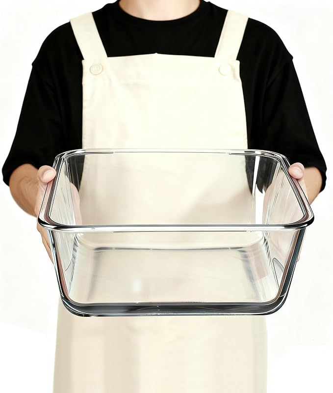 220oz/6500ml/28cup Extra Large Glass Storage Containers with Airtight Lid - Borosilicate Large Glass Food Storage for Rotisserie Chicken, Turkey - XL Big Glass Soup Bowls Freezer to Oven Safe