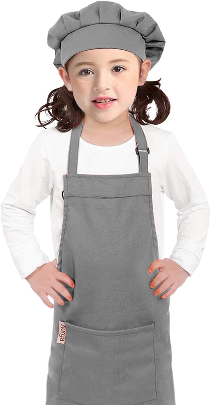 Adjustable Apron and Chef Hat Set for Cooking and Baking