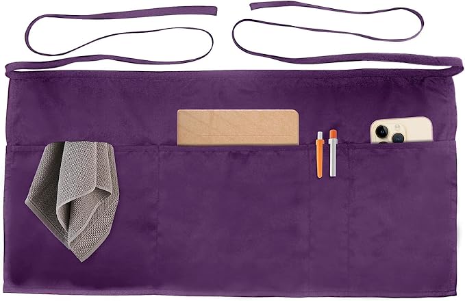 Xeoxarel Aprons with 4 Pockets (Available in 3 Pack / 7 Pack) 23.5'' X 11.5''