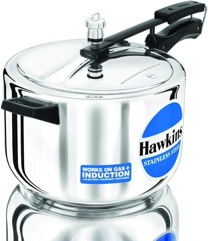 Hawkins Stainless Steel 8 litre Inner Lid Pressure Cooker with Induction Compatible