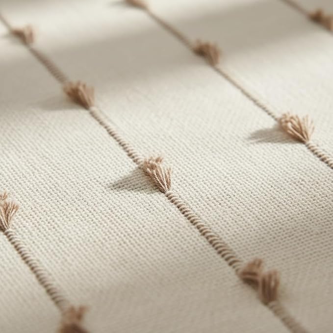 Boho Placemats 13 x 19 Inch Set of 6 for Dining Table Decor Woven Cloth Place Mats for Farmhouse Rustic Kitche Spring Home Decor Cotton Placemats Khaki and Beige Table Mats