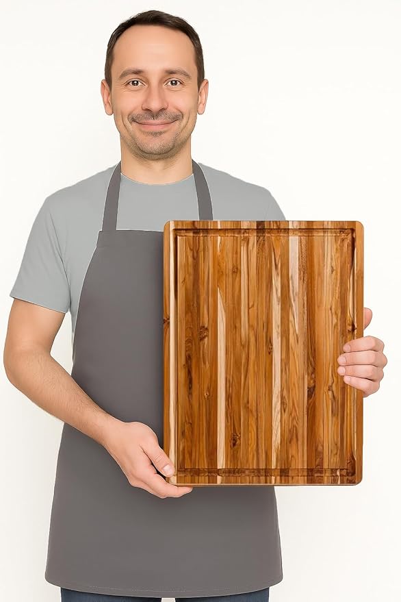Teakhaus Cutting Board - Large (L) Wood Cutting Board with Juice Groove - Holiday Gift Ideas for Men and Women - Gift-Ready, Reversible, Edge Grain Wood, Knife Friendly - FSC Certified