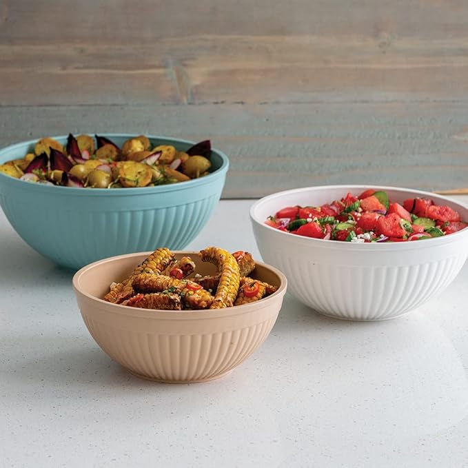 Nordic Ware Prep and Serve Mixing Bowls Set, 3-Piece, Earth-Tones