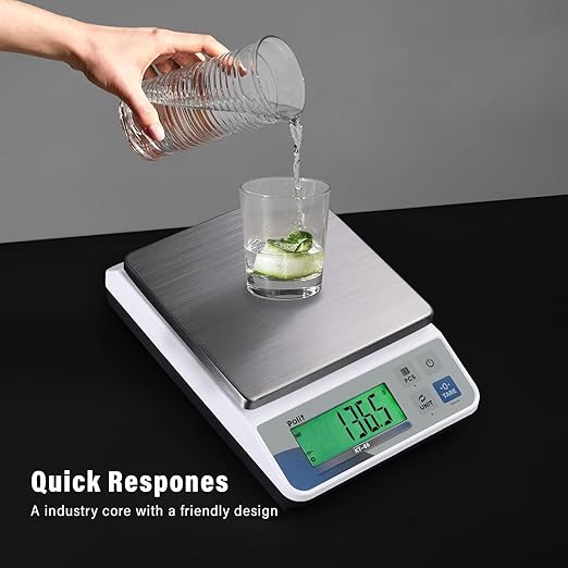 Polit KT-66 Digital Kitchen Scale 18lb/8kg – High-Capacity 0.5g Precision Food & Utility Scale with Stainless Steel Tray for Baking, Cooking, Market Produce and Small Business Weighing