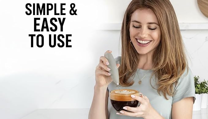 Zulay Powerful Milk Frother for Coffee with Upgraded Titanium Motor - Handheld Electric Whisk, Milk Foamer, Mini Mixer & Coffee Blender for Frappe, Latte, Matcha, No Stand - Red