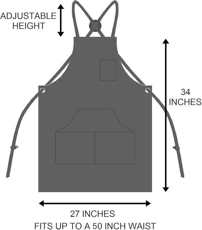 Hudson Durable Goods - Professional Grade Chef Apron for Kitchen, BBQ & Grill