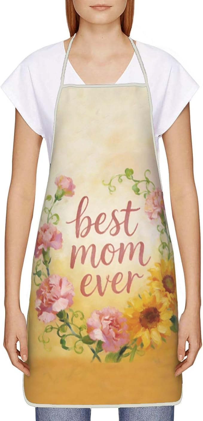 Mothers Day Gifts Womens Aprons for Cooking,Gifts for Mom Anniversary Valentine's Day,Birthday Gifts for Women,Funny Kitchen Painting Matching Apron
