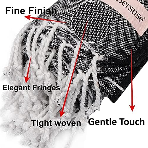 Bersuse Towels Anatolia XL Beach Blanket Throw Blanket Turkish Towel 100% Cotton Extra-Large Quick-Dry Lightweight Premium Peshtemal Towel - 61x82 Inches, Mint Green