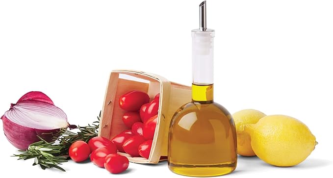 Fox Run Olive Oil and Vinegar Drizzler Bottle, Long Neck, Glass, 7.75" x 3.25"