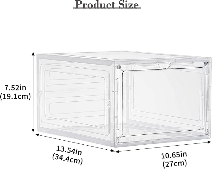 LXLXXL Storage Bins with Lids, 6 Pack Clear Plastic Storage Containers with Magnetic Acrylic Door, 19 Qt Stackable Storage Box for Home,Office Organizing