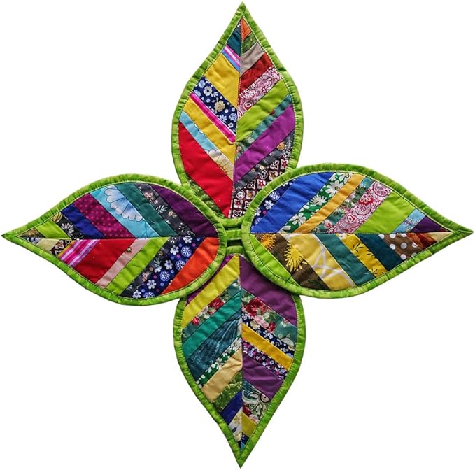 4 PCS Leaves Pot Holders for Kitchen Hot Pads 100% Cotton for BBQ/Cooking/Baking/Grilling/Microwave/Barbecue