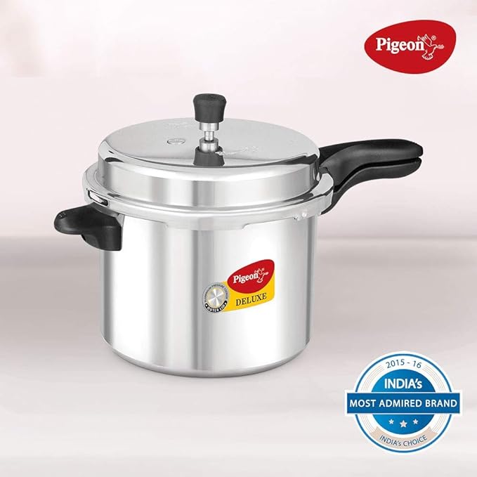 Pigeon Pressure Cooker - 7.5 Quart - Deluxe Aluminum Outer Lid Stovetop & Induction - Cook delicious food in less time: soups, rice, legumes, and more! - 7.5 Liters