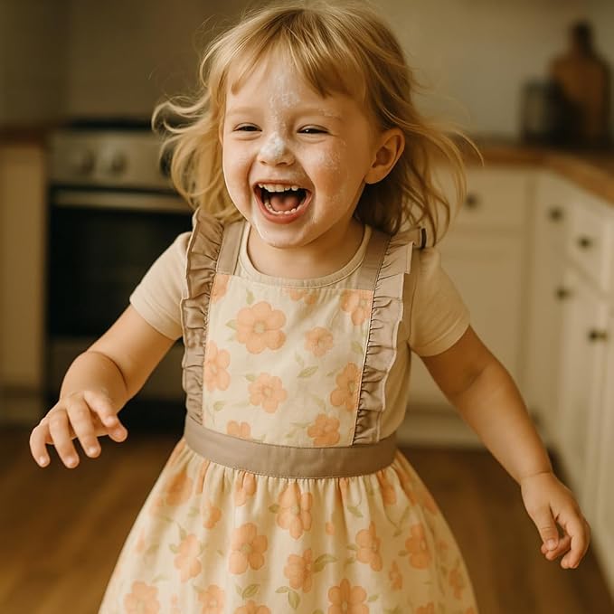 CRB Fashion Kids Cooking Baking Apron | Toddler, Little Girls, Cute Kitchen Chef Aprons