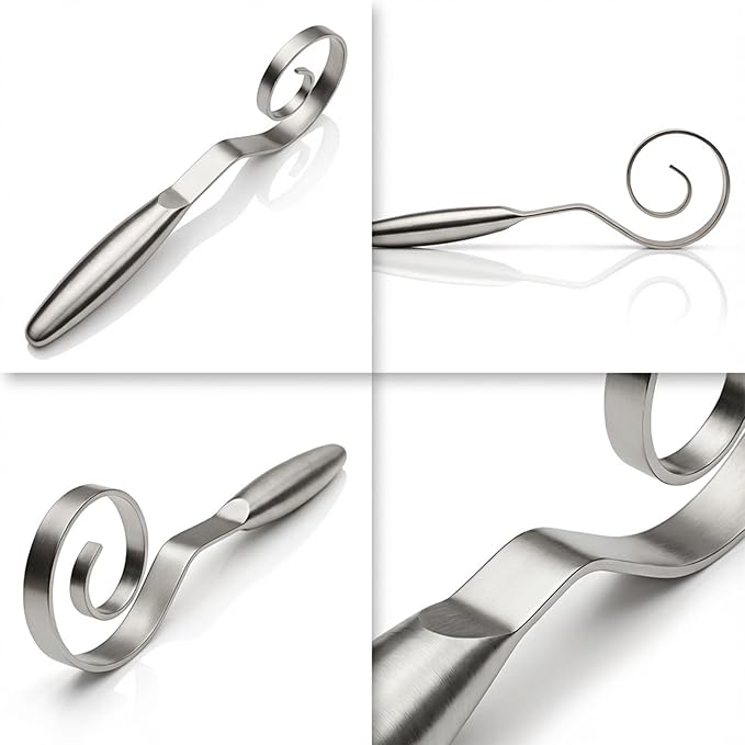 Maxjoy Danish Dough Whisk Stainless Steel Hook for Bread Sourdough Mixing