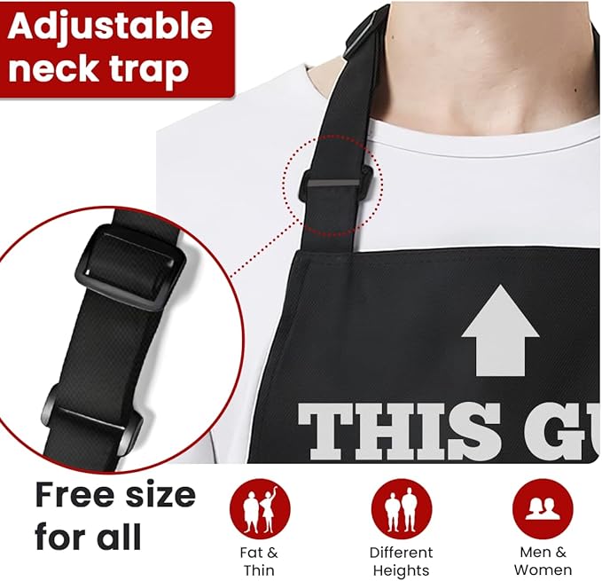 SANDJEST Funny Apron for Dad - Birthday Father’s Day Cooking Grilling Gifts for Mens