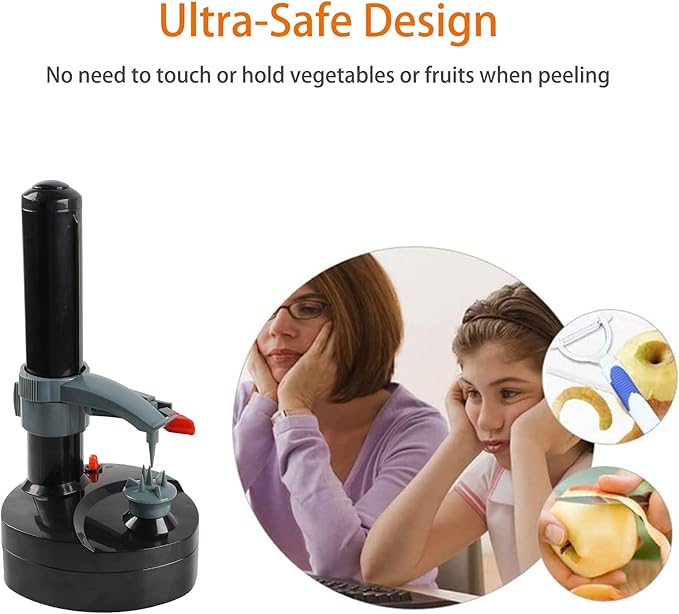 Electric Potato Peeler with 23 Replacement Blades Rotato Express Stainless Steel Automatic Rotating Fruits Fruit Potato Peeler Vegetables Cutter Apple Paring Machine Kitchen Peeling Tool