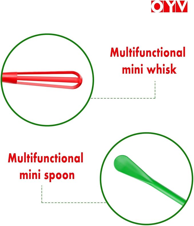 OYV Christmas Colors Mini Whisk Set, 8.5 in Mini Whisks for Cooking, 3 Pieces Small Wisk For Whisking, Beating, Blending Ingredients, Mixing Sauces, BPA Free Tiny Whisk