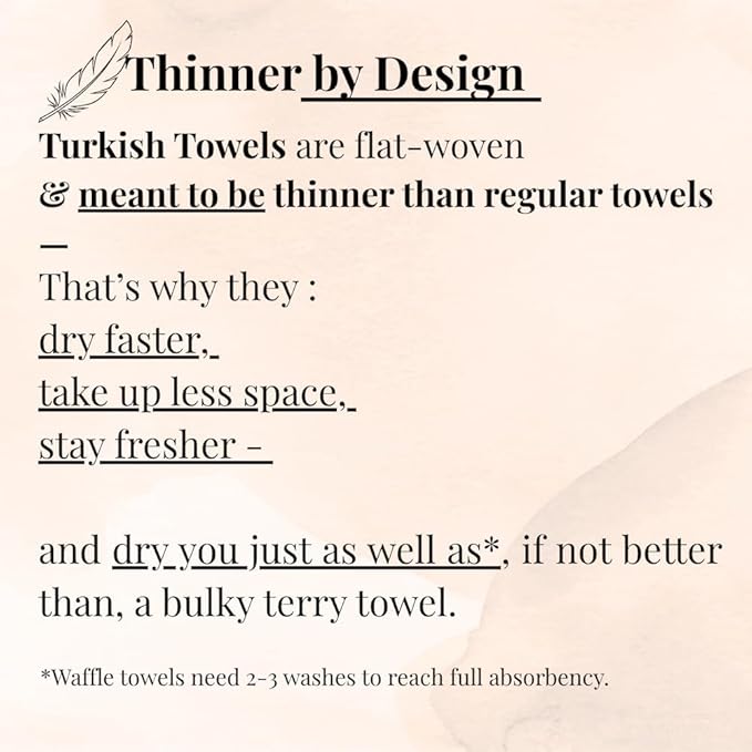 DEMMEX Organic Cotton Waffle Weave Turkish Bath Towel - Ultra Soft Lightweight Quick Dry, Oeko-Tex Certified, 100% Turkish Cotton (Beige, Large (60x30))