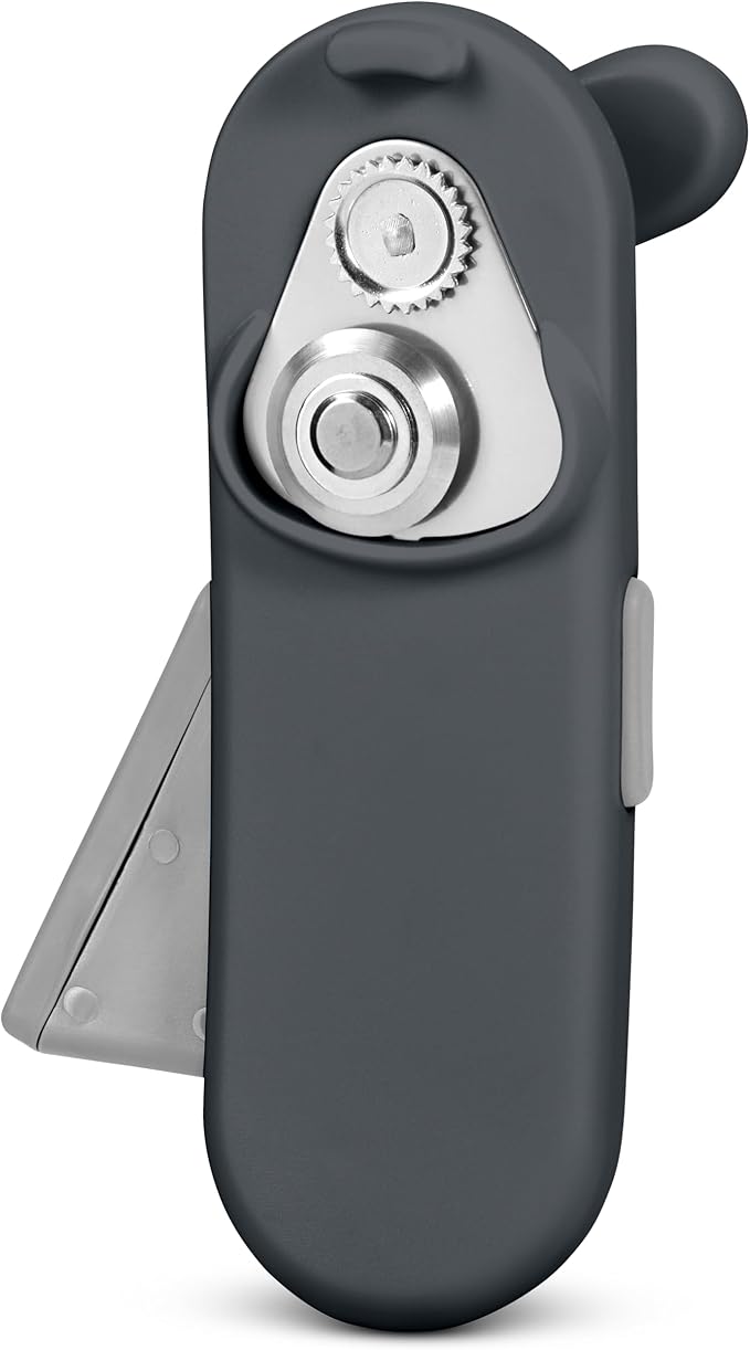 Culinare MagiCan Auto Tin Opener, Grey, Plastic/Stainless Steel, One Hand Operated Manual Can Opener with Clamp