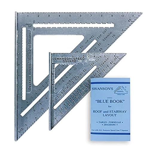 SWANSON Tool Co.,Inc SW1201K Value Pack 7 inch Speed Square and Big 12 Speed Square (Without Layout bar) Ships with Blue Book,(Pack of 12)
