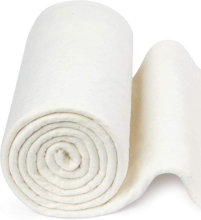 FIVEIZERO 100% Natural Cotton Quilt Batting–47Inchesx2Yards Large Lightweight Batting Fabric,Quilting Batting by The Yard for Sewing,Crafts,Potholders,Backing,Wadding,Twin & King Size Quilt Projects