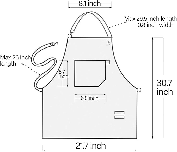 No-Tie Canvas Apron Heavy-Duty 16OZ Work Apron with Front Pocket Extra Long Straps Adjustable M–XXL
