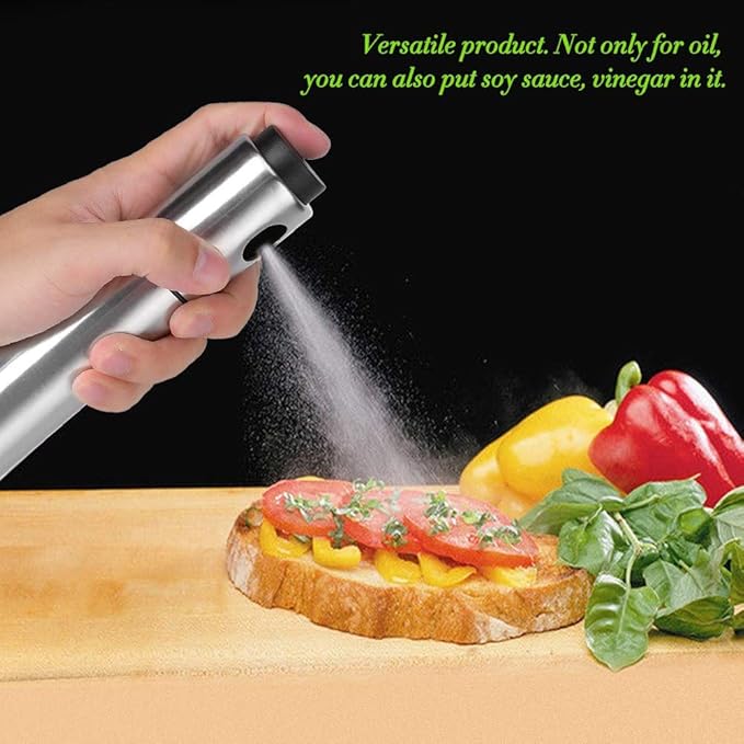 Olive Oil Sprayer, Olive Oil Spray Bottle for Cooking Stainless Steel Refillable Food- Oil Spray Bottle Vinegar Bottle Kitchen Olive Oil Jar for Cooking