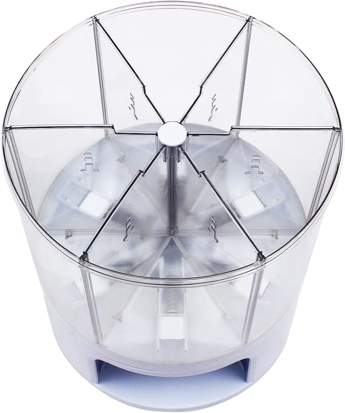 6 Grids Grain Dispenser Can, 360°Rotating Cereal Rice & Grain Storage Container Rotatable Sealed Grain Food Storage Bucket Dry Food Grain Dispenser for Grains Rice Dry Food Beans (24Lbs White)