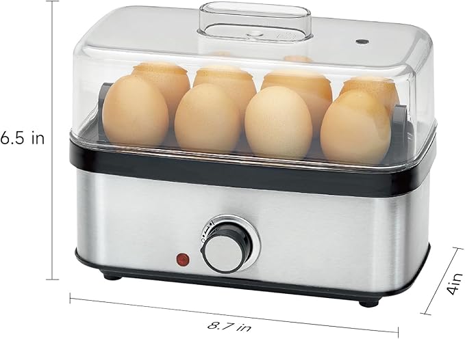Electric Egg Cooker Rapid – 8 Egg Capacity for Hard Boiled Eggs, Soft boiled egg, Poached Eggs, Scrambled Eggs, or Omelets Maker with Auto Shut Off