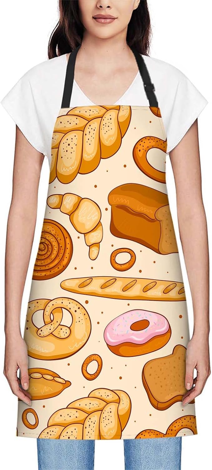oFloral Different Bread Apron Chefs Apron, Cooking and Baking Apron for Men and Women, Kitchen Aprons, Butchers Apron, BBQ & Catering Bibs
