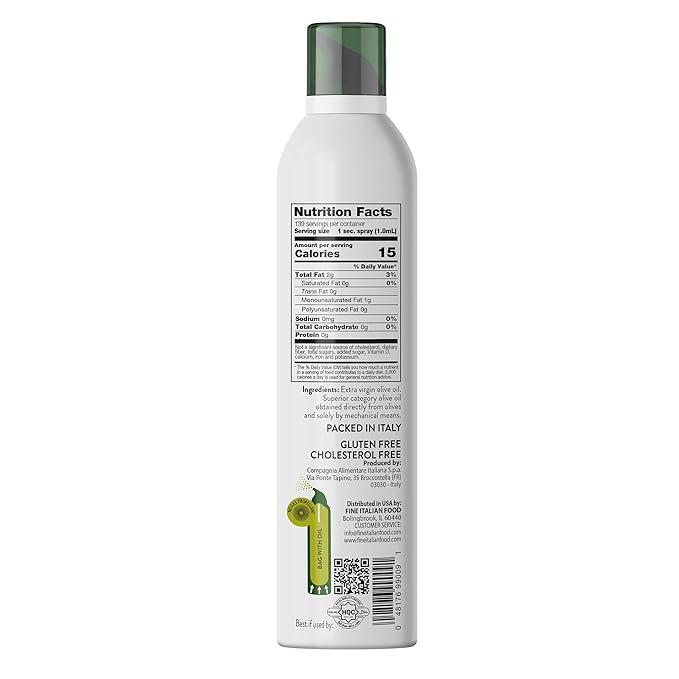 Mantova Extra Virgin Olive Oil Spray 8.5 oz. Spray Bottle - Manage Oil Amount - Great For Salads & Cooking