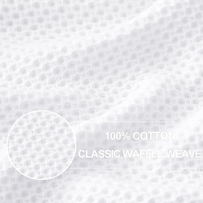 Homaxy 100% Cotton Waffle Weave Kitchen Dish Cloths, 4-Pack Ultra Soft Absorbent Dish Towels, Quick Drying Dish Rags, 12 x 12 Inches, White