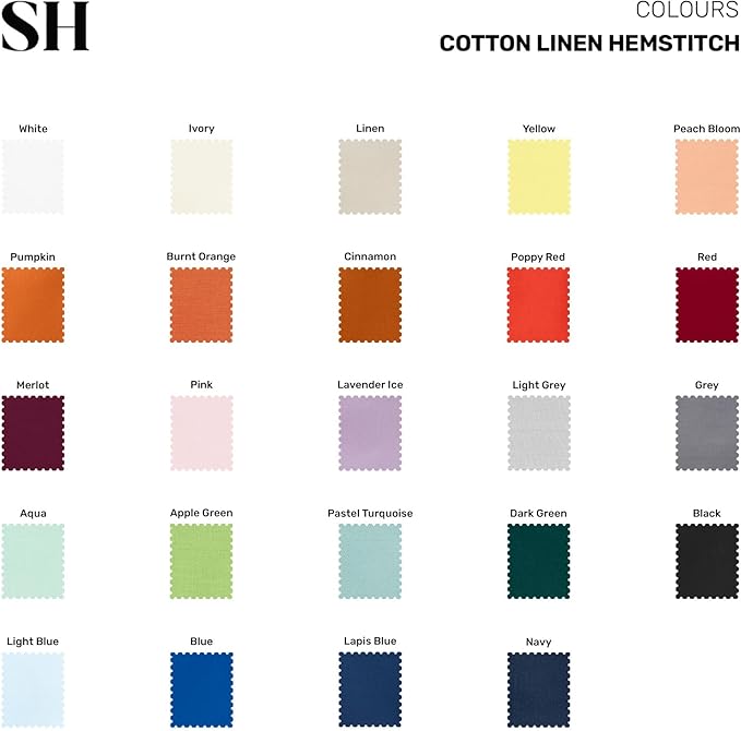 Solino Home Blue Placemats Set of 4 - Cotton Linen Hemstitch Placemats 14 x 19 Inch for Mothers Day