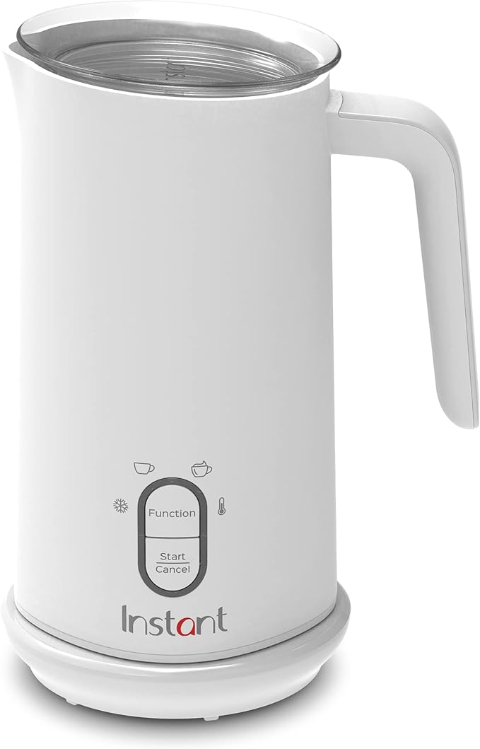 Instant Pot Instant Milk Frother, 4-in-1 Electric Milk Steamer, 10oz/295ml Automatic Hot and Cold Foam Maker and Milk Warmer for Latte, Cappuccinos, Macchiato, From the Makers of Instant 500W, White