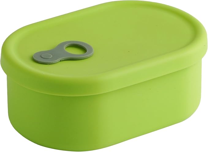 Premium Korean-Made Silicone Airtight Food Container with Steam Vent – BPA Free, Leakproof, Microwave & Freezer Safe Meal Prep. & Leftovers Storage (Green Apple, 22 floz)