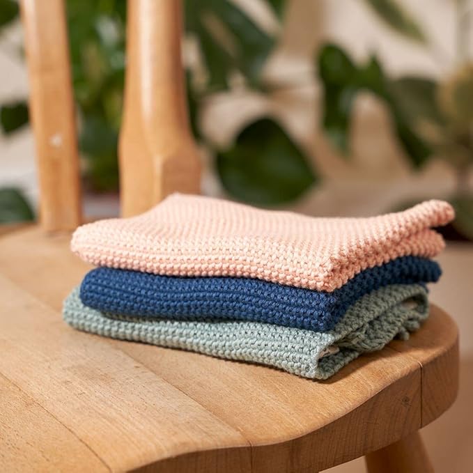 Wild & Stone | Organic Cotton Dish Cloth | Eco-Friendly Kitchen Cloth | Biodegradable & Compostable Cleaning Cloth | Rose