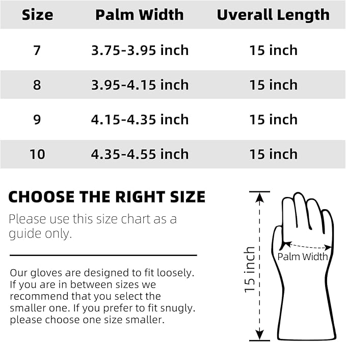 Silicone Oven Gloves- 15" Extra Long, Heat Resistant Oven Gloves with Fingers, Kitchen Oven Mitts Smoker Gloves for Baking, Grilling, Cooking, Food Grade, Waterproof (8/M)