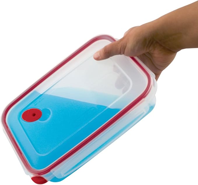 Sterilite Ultra-Seal 16 Cup Rectangle, Airtight Food Storage Container, Latching Lid, Microwave and Dishwasher Safe, Clear With Blue Gasket, 16-Pack