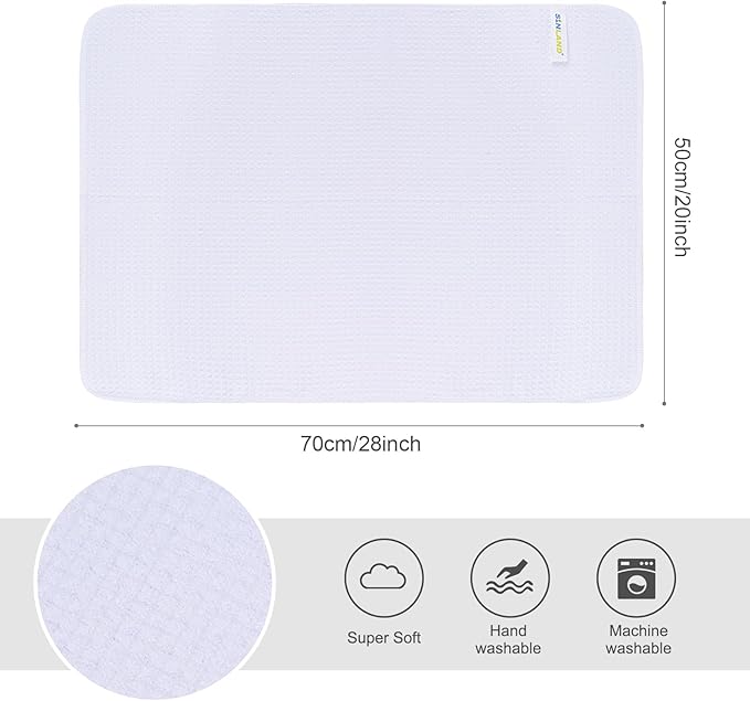 SINLAND Microfiber Kitchen Towel Premium Sublimation Blank Towels Fast Drying Tea Towel Polyester Dish Towels for Drying Dishes 20 Inch X 28 Inch 10 Pack White