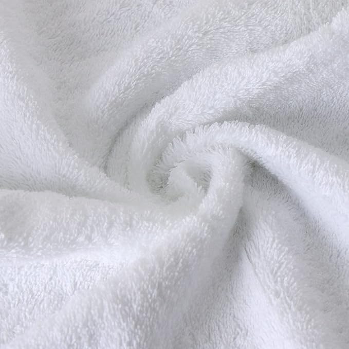 Luxury Bathroom Super Soft and Highly Absorbent Premium 100% Cotton Bath Towel Set for Gifts (White-B)
