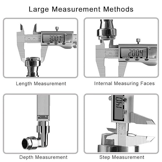 Digital Caliper, Caliper Measuring Tool with Stainless Steel, Electronic Micrometer Caliper with Large LCD Screen, Auto-Off Feature, Inch and Millimeter Conversion (6 Inch/150 mm)