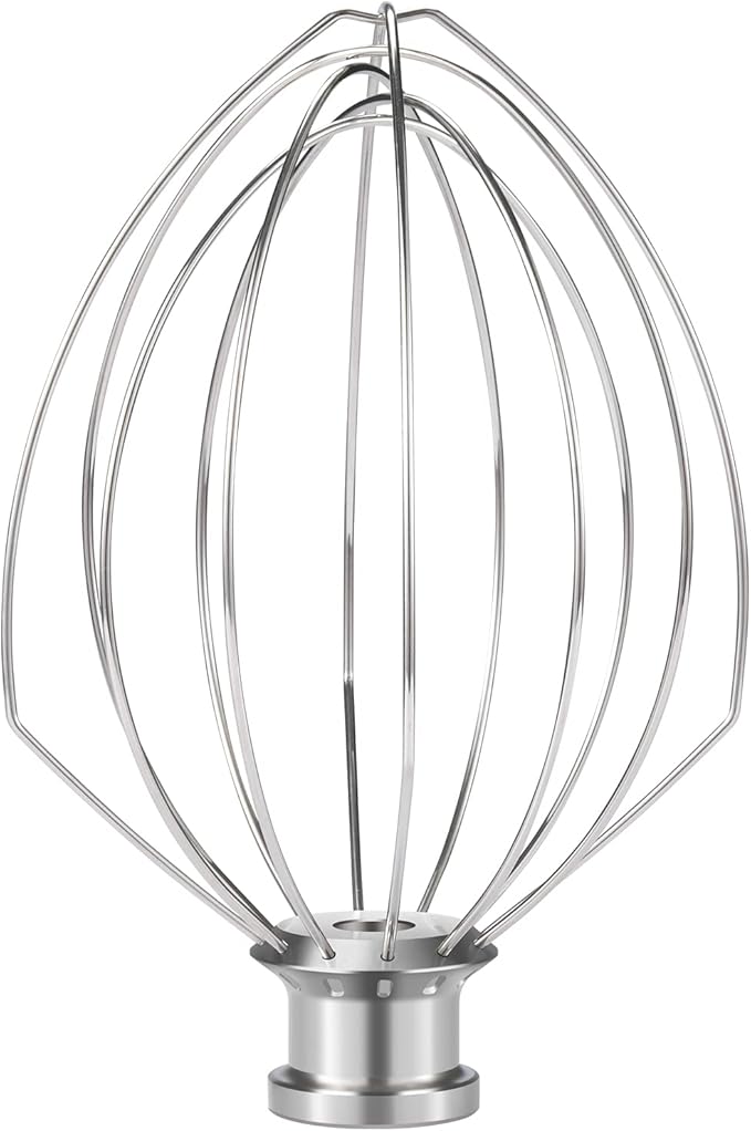 K5AWW Dishwasher Safe Whisk Attachment Stainless Steel 6 Wire Whip Fits KitchenAid 5 Quart Bowl Lift Stand Mixer for Egg Heavy Cream Beater Cakes Mayonnaise