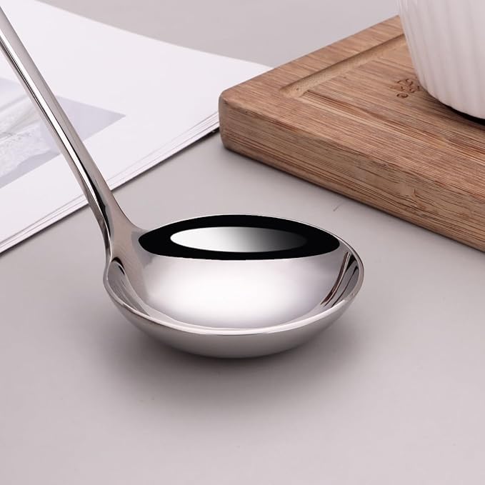 1-Piece Sauce Ladle and 1-Piece Gravy Ladle, 18/10 Stainless Steel, Dishwasher Safe(Silver)