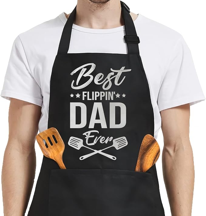 SANDJEST Men's Aprons with Pockets - Funny Aprons for Men BBQ, Kitchen, Cooking - Gifts for Birthday, Birthday