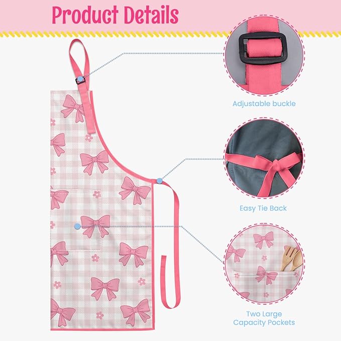 SANDJEST Kids Apron with Chefs Hat Set, Kitchen Apron Gifts