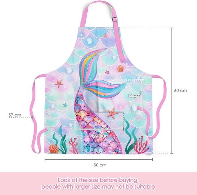 SANDJEST Kids Apron with Chefs Hat Set, Kitchen Apron Gifts