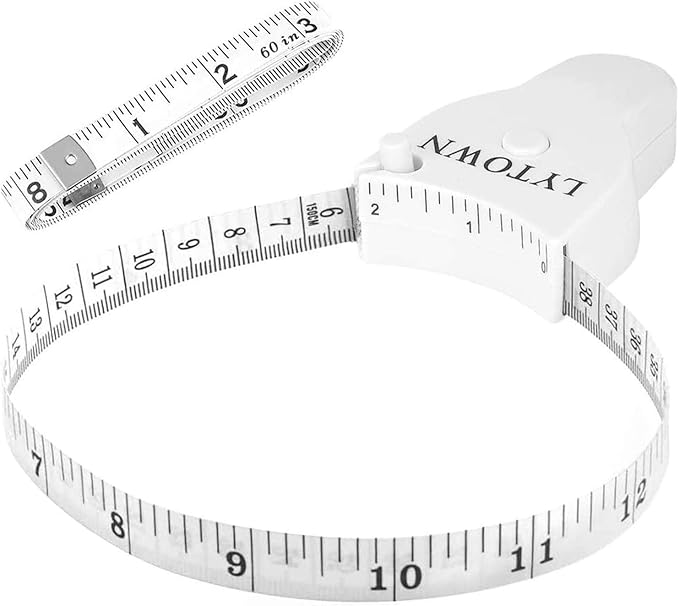 2PCS Body Tape Measure 60inch (150cm), Automatic Telescopic Tape Measure for Body Measurement & Weight Loss, Accurate for Tailor, Sewing, Fitness, Handcrafts, Clothes