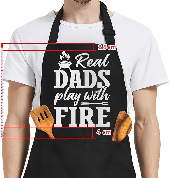 SANDJEST Funny Apron for Dad - Birthday Father’s Day Cooking Grilling Gifts for Mens