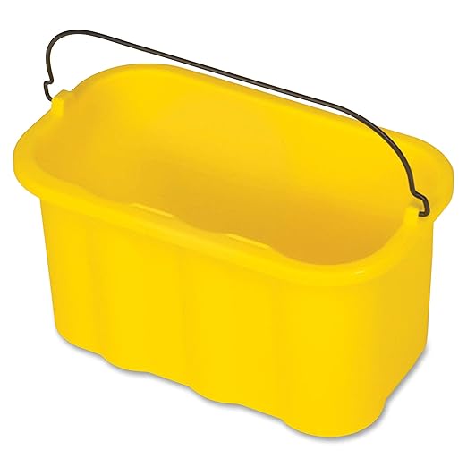 Rubbermaid Commercial Products 10 Quart Sanitizing Cleaning Caddy Supplies Organizer Yellow Housekeeping Cart Accessories for Hotel/Motel/Cleaning Cart Organization