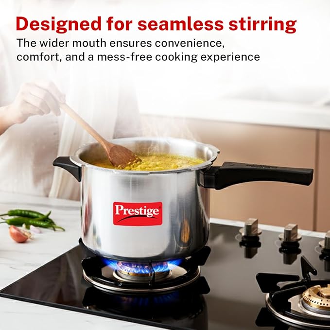 Prestige Popular Aluminum Pressure Cooker, 5 L, Silver